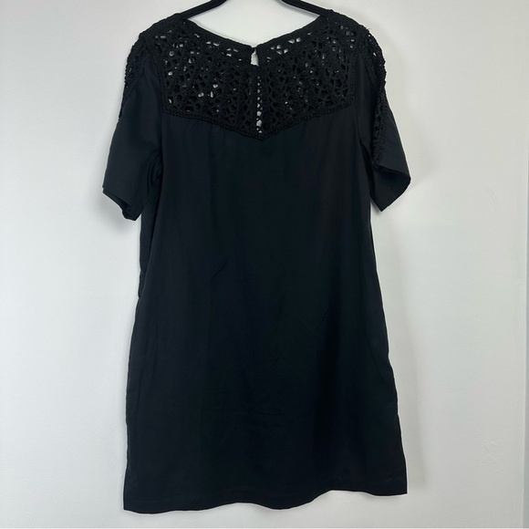 Maeve Anthropology Linen Blend Dress Size Medium Black Classic Date Night - Picture 1 of 10